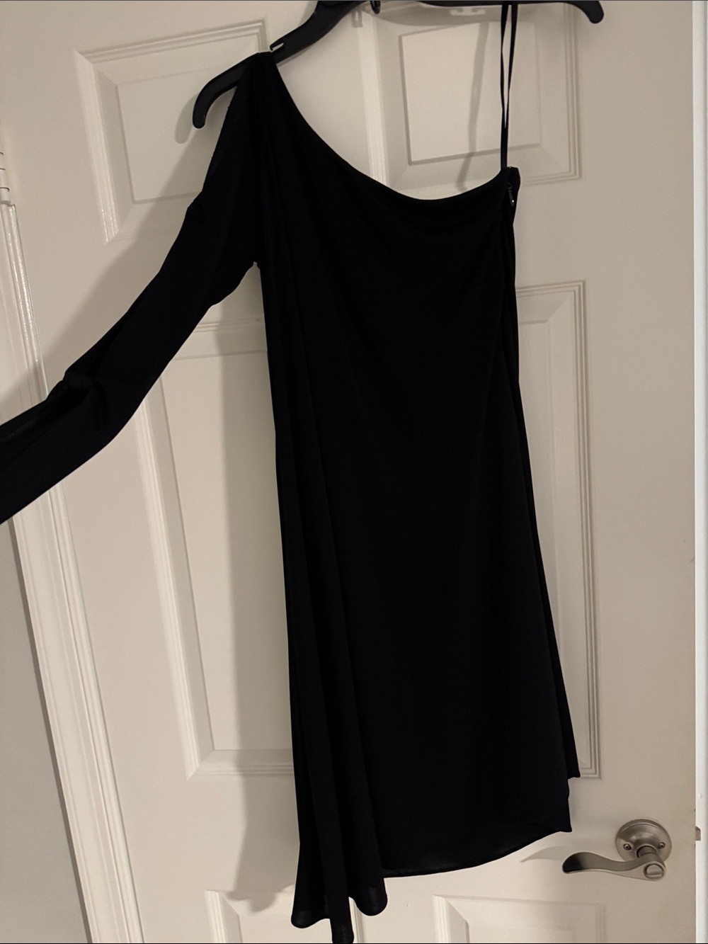 BCBG Asymmetrical Black One-Shoulder Dress